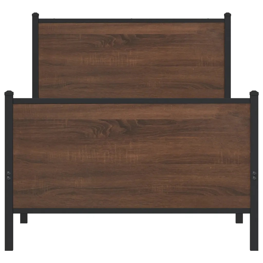 Giroletto senza Materasso in Metallo Rovere Marrone 90x200 cm