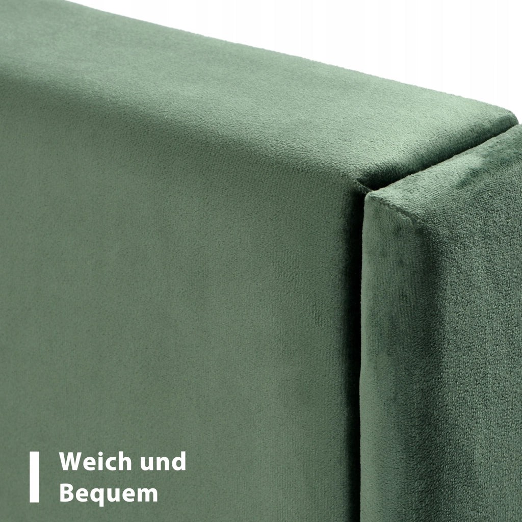 Letto singolo 90x200 - Xylo - Velluto verde scuro moderno per giovani