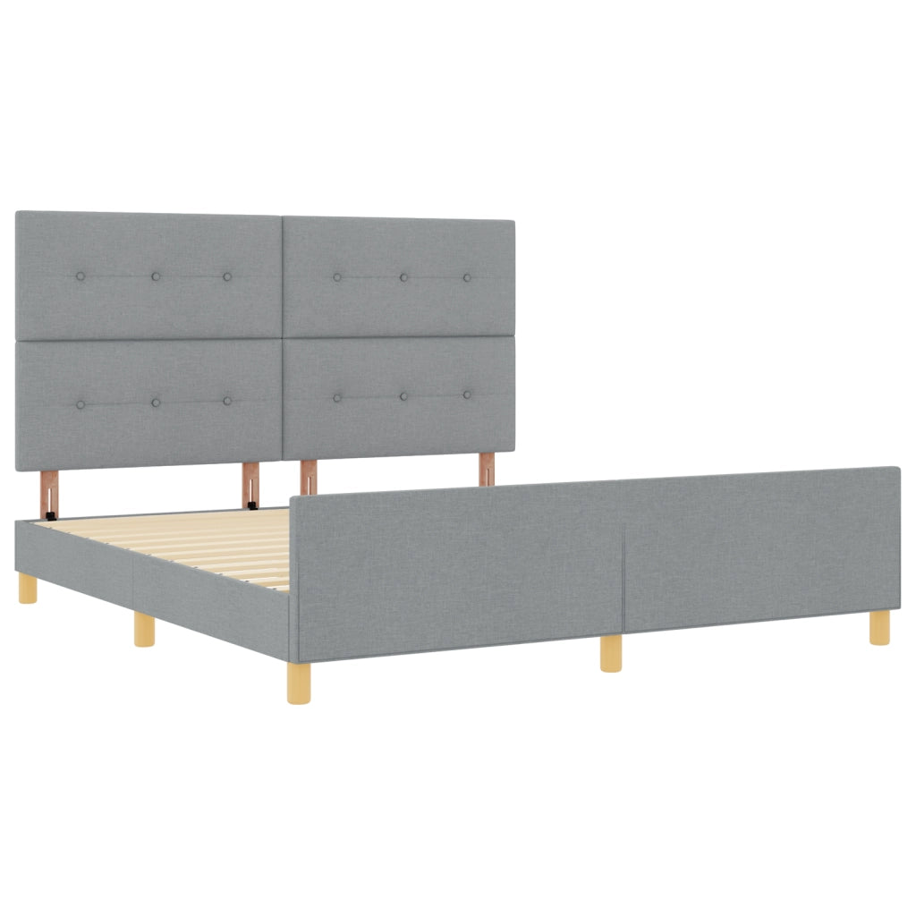 Letto  Grigio chiaro 180x200 cm in tessuto
