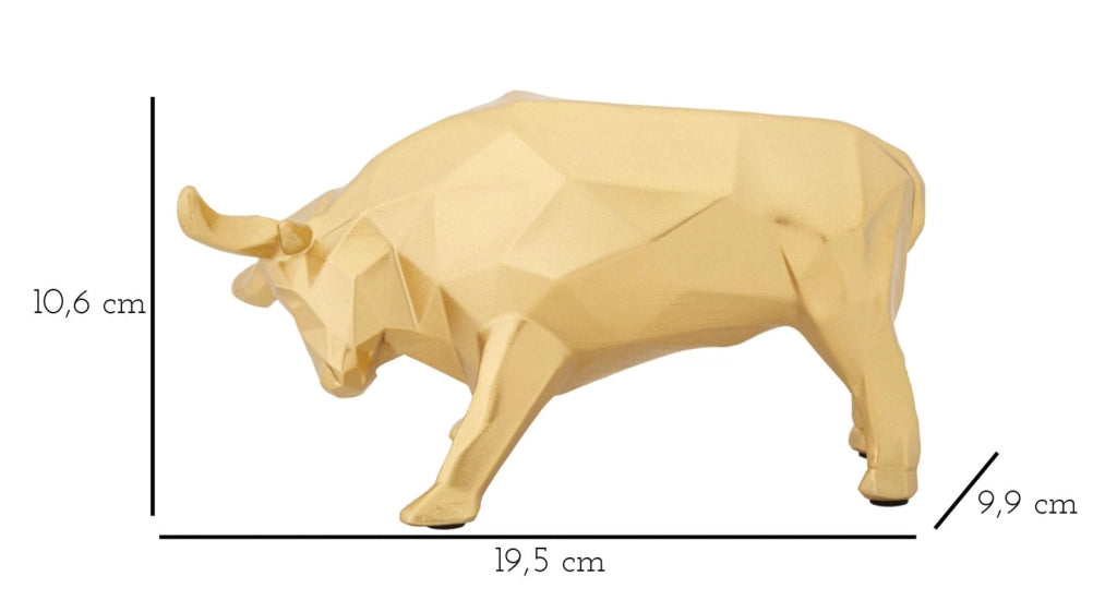 Statua Toro Decorativo 19,5x9,9x10,6 cm in Poliresina