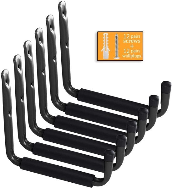 Hanger garage robusto per 6 pezzi - Hanger per parete - Organizzatore per tubo d'irrigazione - Materiale in acciaio/stadio PVC