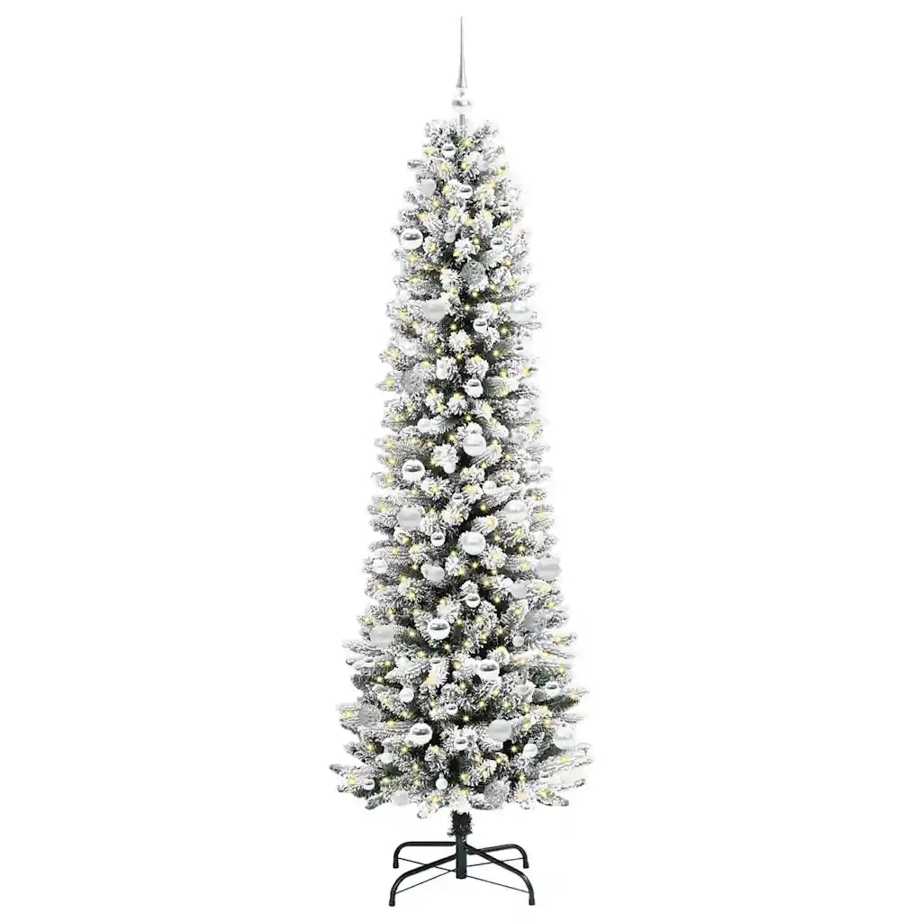 Albero di Natale Artificiale-Albero Natalizio con 300 LED Bianco 210 cm 843770