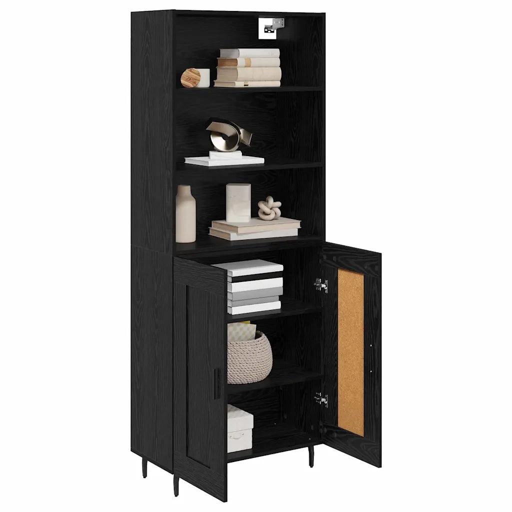 Credenza-Buffet-Armadio da cucina Rovere Nero 69,5 x 34 x 180 cm 821282