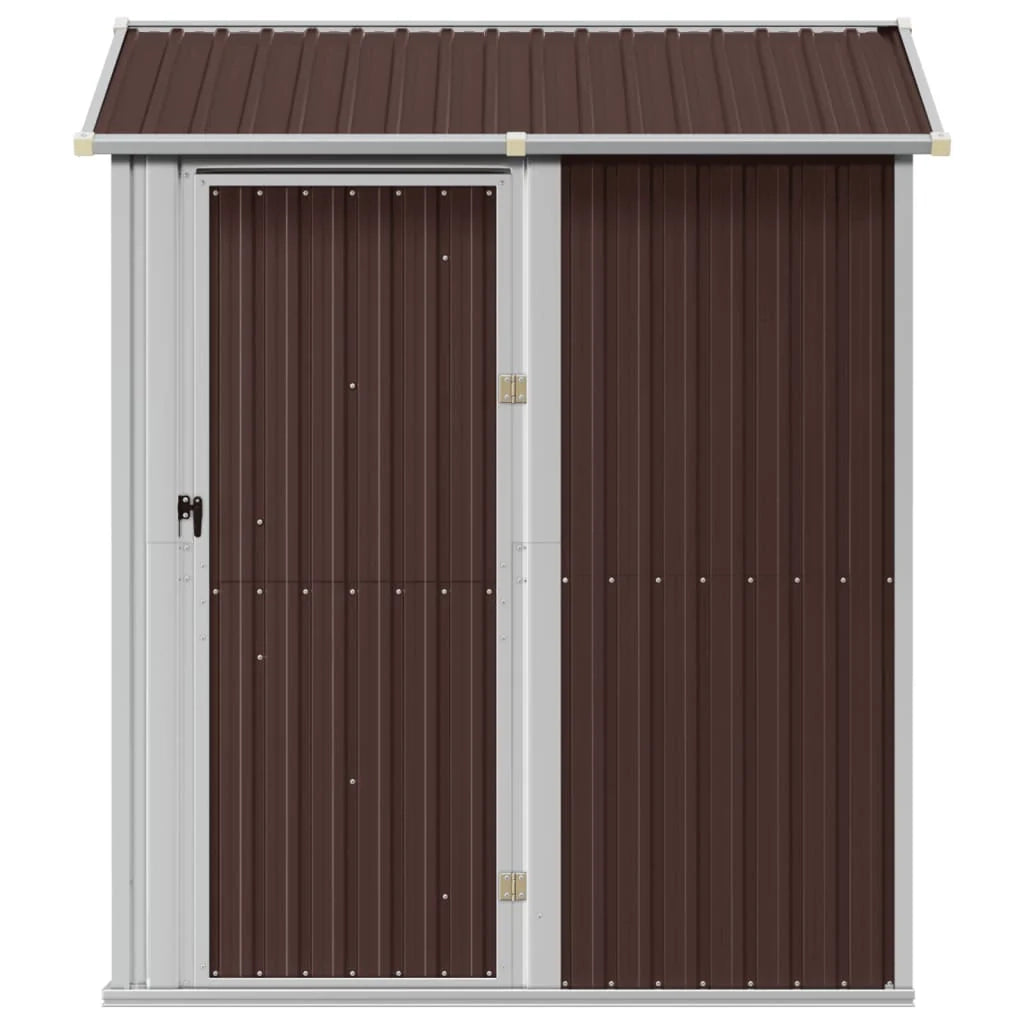 Casetta da giardino cabina ripostiglio casetta da esterno robusta casetta per attrezzi 192 x 152,5 x 237 cm acciaio zincato marrone 02_0022279
