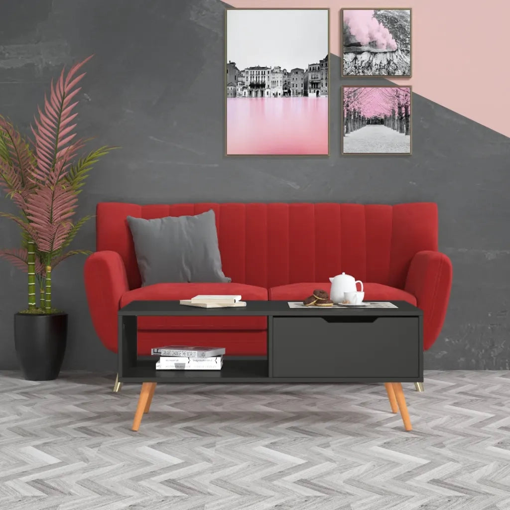 Tavolino da Salotto Grigio 100x49,5x43 cm in Legno Multistrato 326788