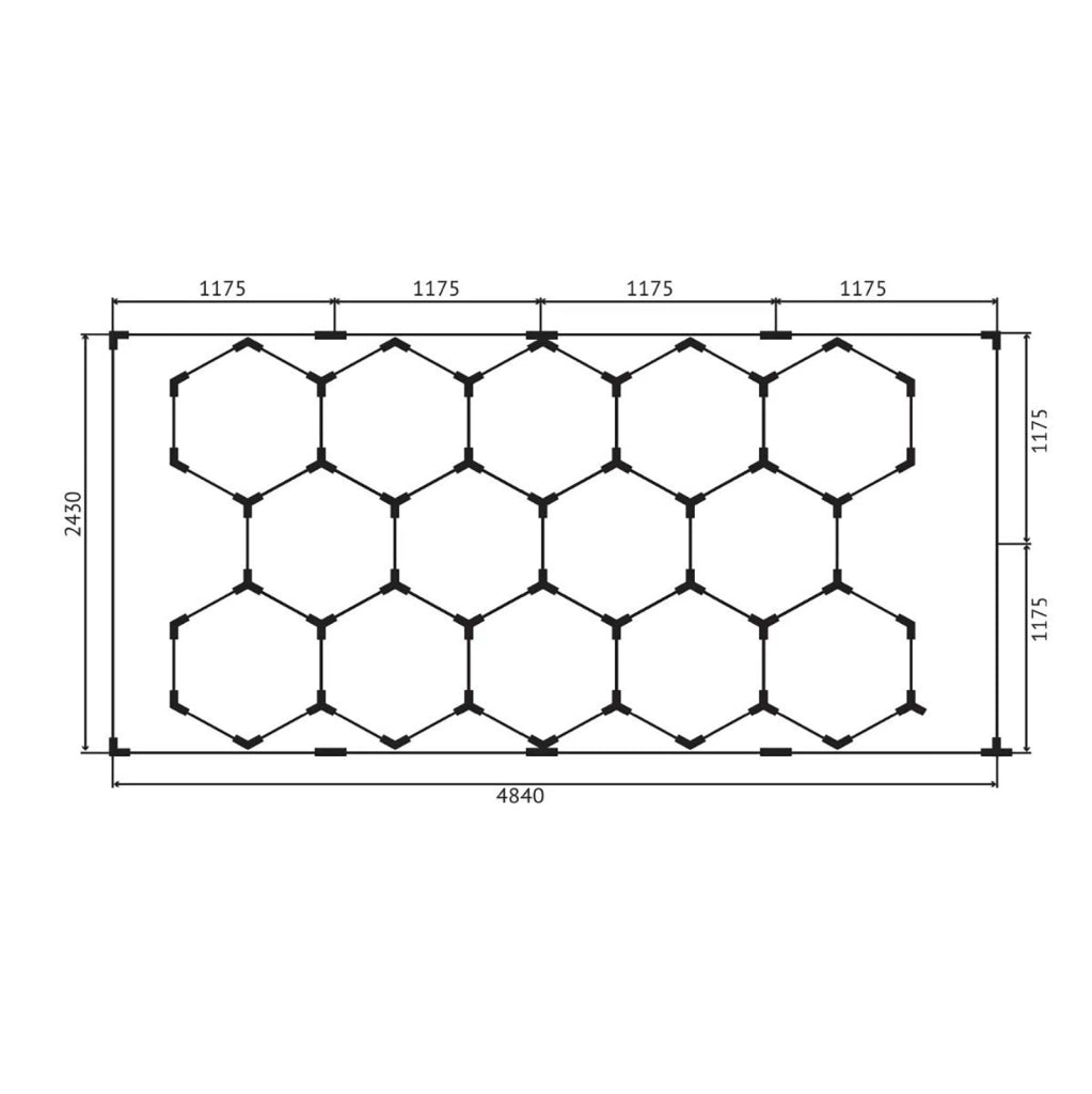 Plafoniera LED 672W luci esagonali lampada moderna componibile nido ape luce garage palestra 73000lm 230V 480cm x 240cm 6500K