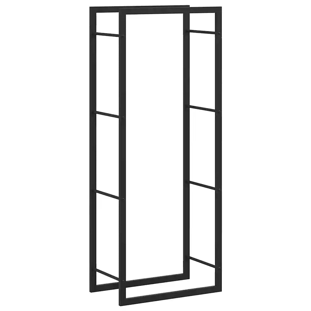 Portalegna Nero Opaco 50x28x132 cm in Acciaio 350306