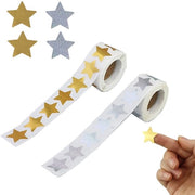Sticker Glitter Oro e Argento 2,5 cm - Etichette Selfadesive con Glitter per Decorazione e Premio