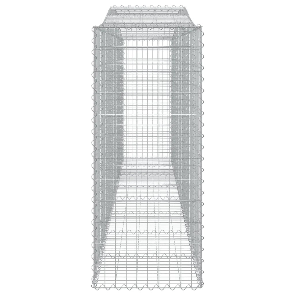 Set di 2 gabbioni ad arco per recinzione gabbia o muro di contenimento 400 x 50 x 120/140 cm ferro zincato argento 02_0041402