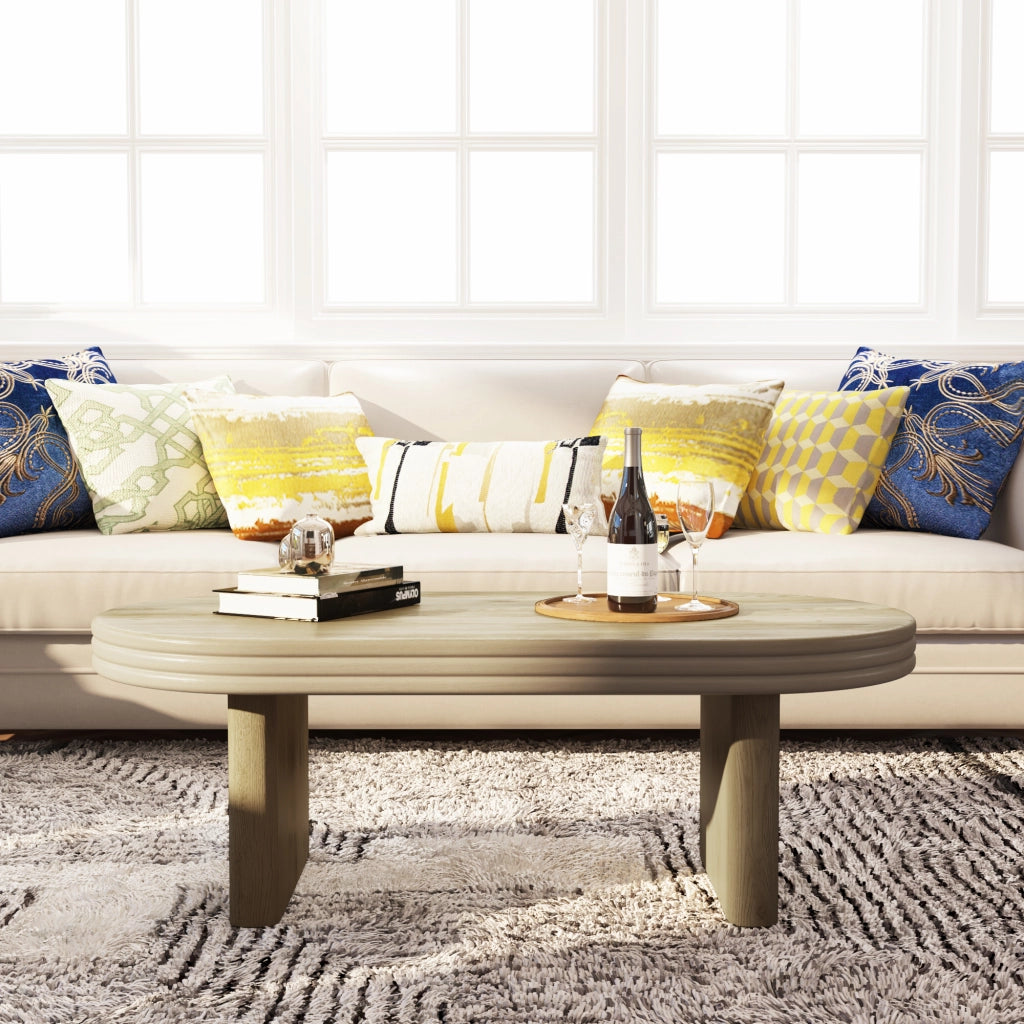 TAVOLO OVALE 120x60x41,5 cm in MDF e impiallacciatura in legno Naturale