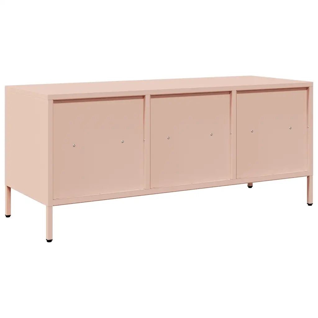 vidaXL Mobile TV Rosa 101,5x39x43,5 cm in Acciaio Laminato a Freddo