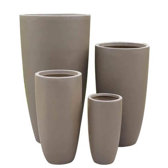Set di 4 vasi da Giardino in Fibra di argilla cm 54x54x101 - DERRICK