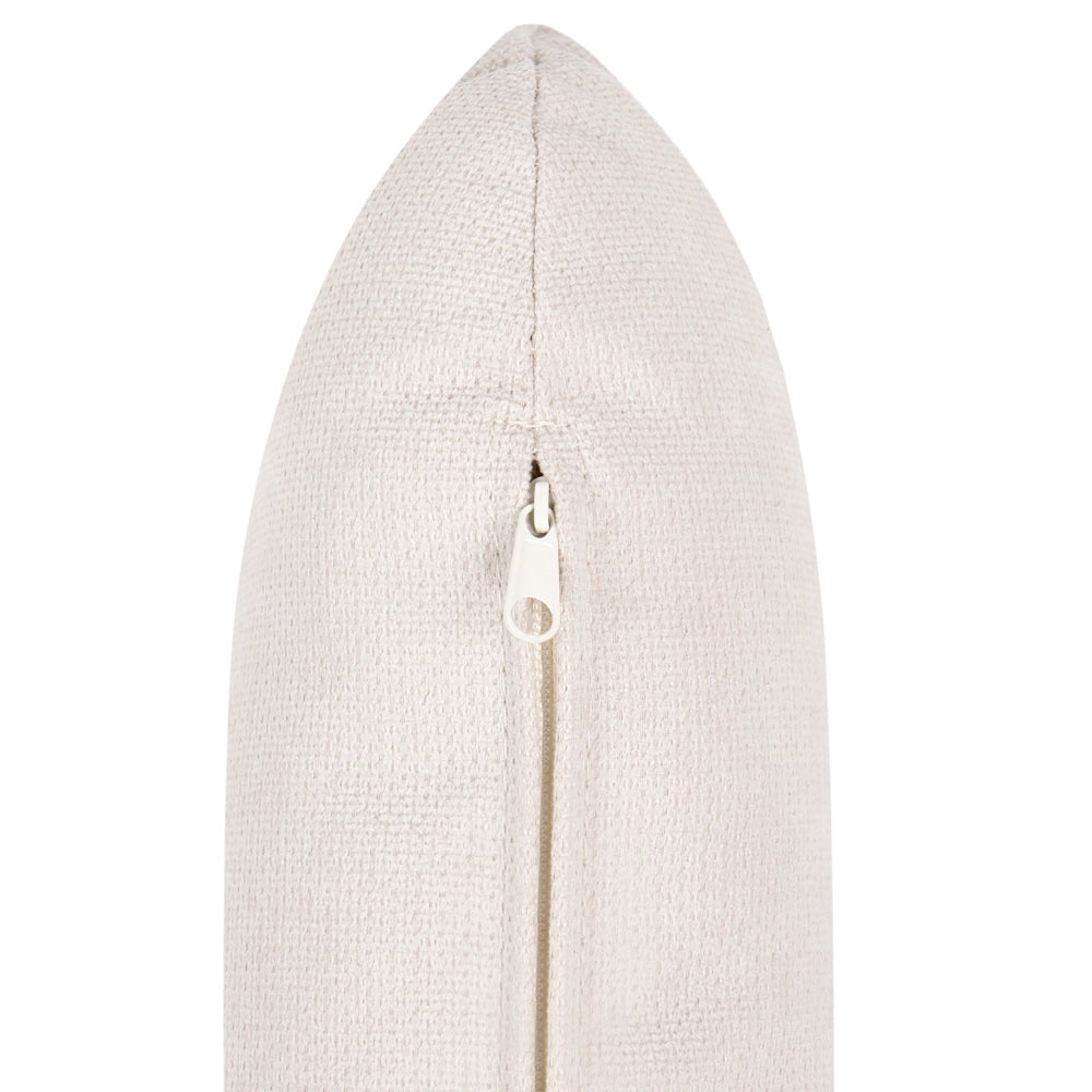 Poltrona in tessuto beige chiaro con struttura in legno, stile Mid-Century Modern