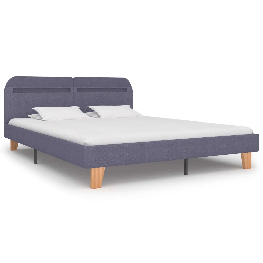 Letto matrimoniale | Letto per adulti | Giroletto LED senza Materasso Grigio Chiaro 160x200 cm Tessuto