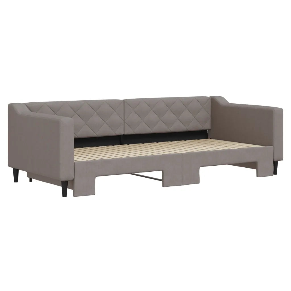 Divano Letto con Letto Estraibile Tortora 90x200 cm in Tessuto 3197429