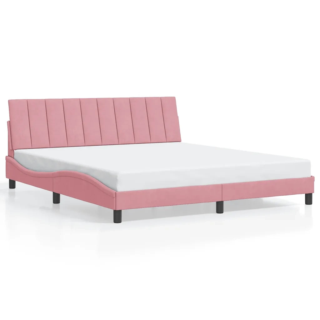 Giroletto senza Materasso Hanko Rosa 180x200 cm in Velluto