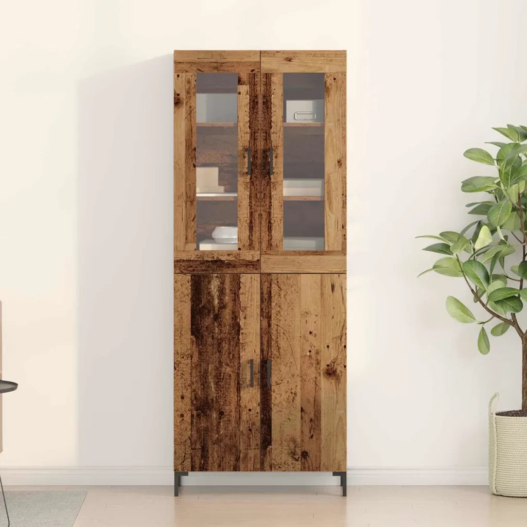 Credenza 2 pz | Madia | Buffet da pranzo | Armadio da pranzo Legno vecchio 69,5 x 34 x 180 cm