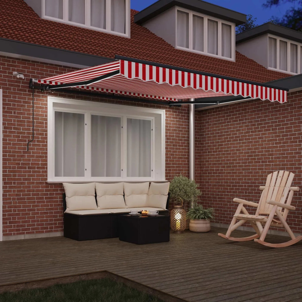 Tessuto per Tenda con Rosso e Bianco 300 x 250 cm Poliestere 3329986