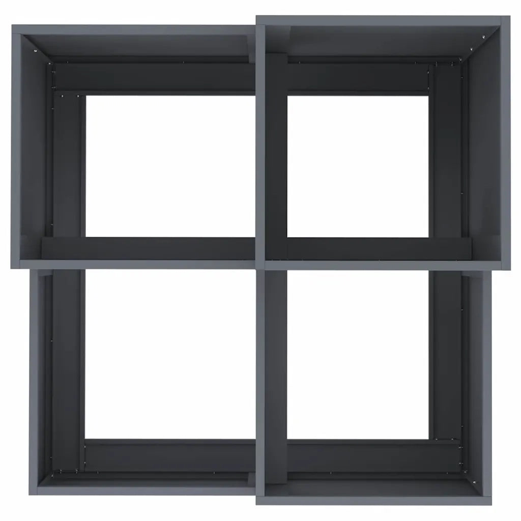 Fioriere | Cassetta per fiori | Vaso da giardino Antracite 100 x 100 x 60 cm Acciaio