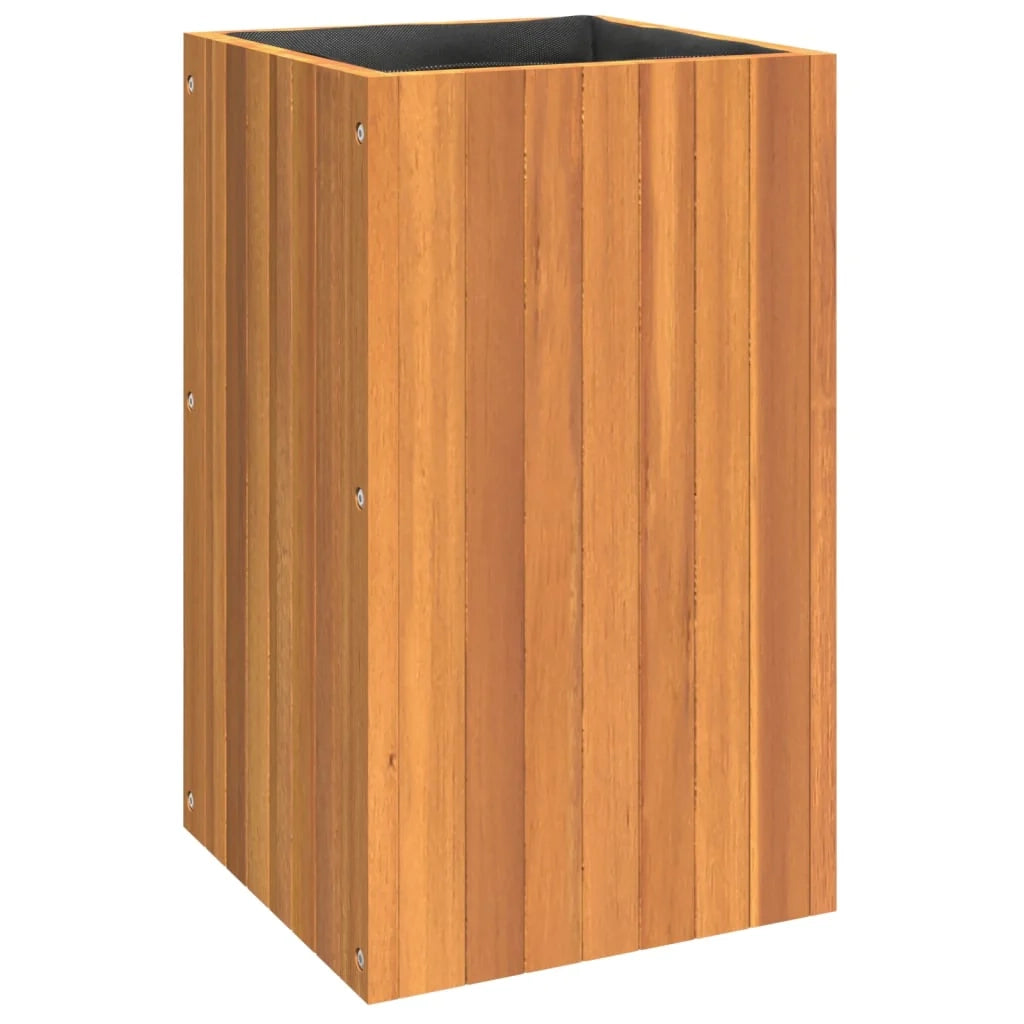 Vassoio per fioriera aiuola rialzata piante fiori terrazza giardino 35 x 35 x 60 cm legno massello di acacia marrone 02_0037510