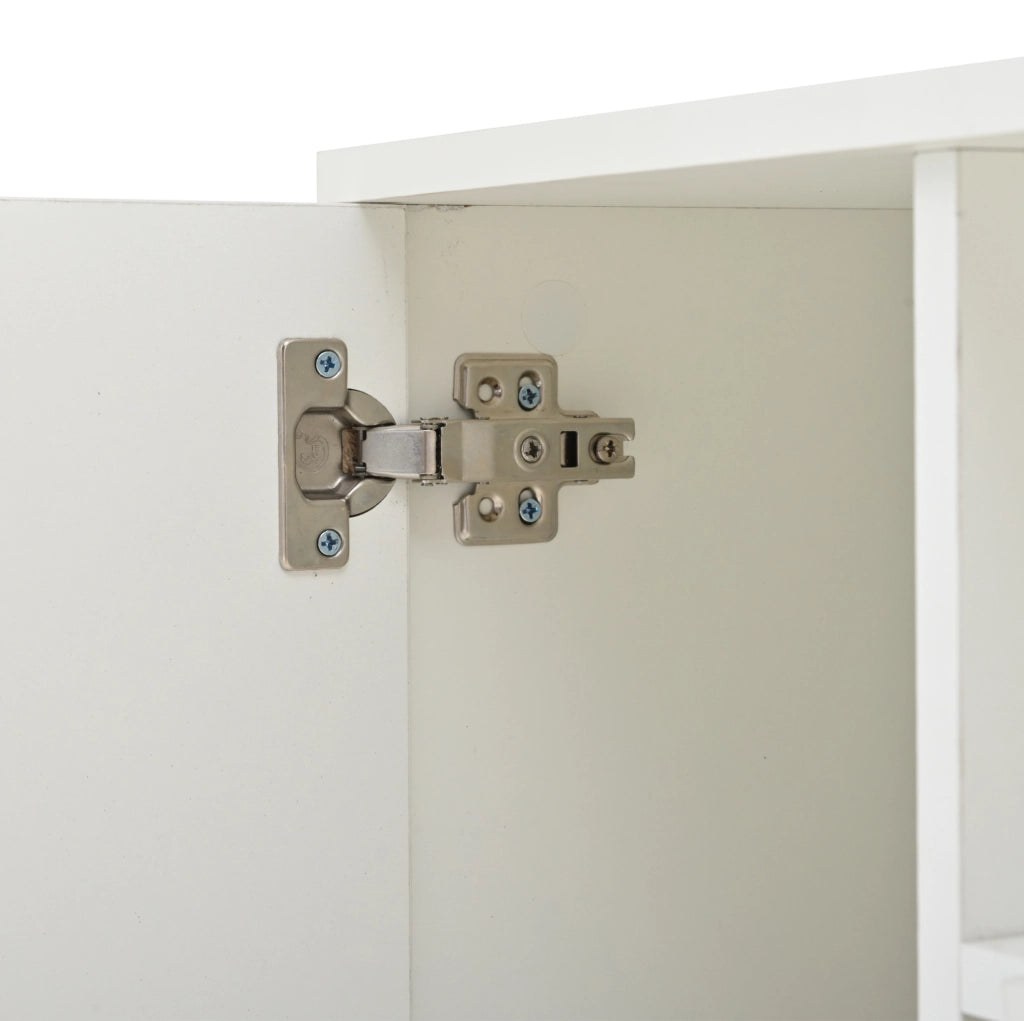 Tavolino da caffè 100 x 50 x 40 cm in truciolare bianco con LED e 2 armadietti