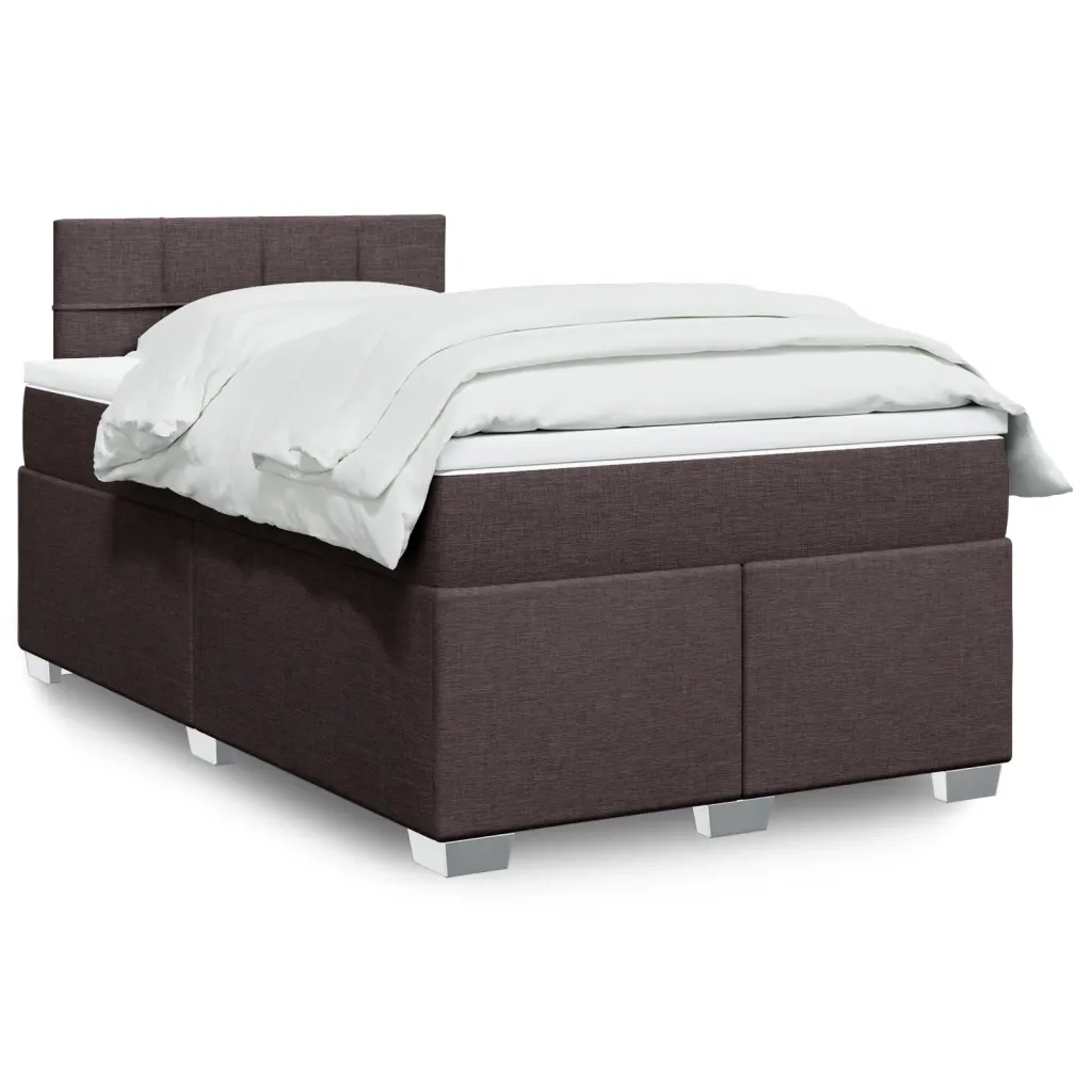 Giroletto a Molle con Materasso Marrone Scuro 120x200cm Tessuto 3285858
