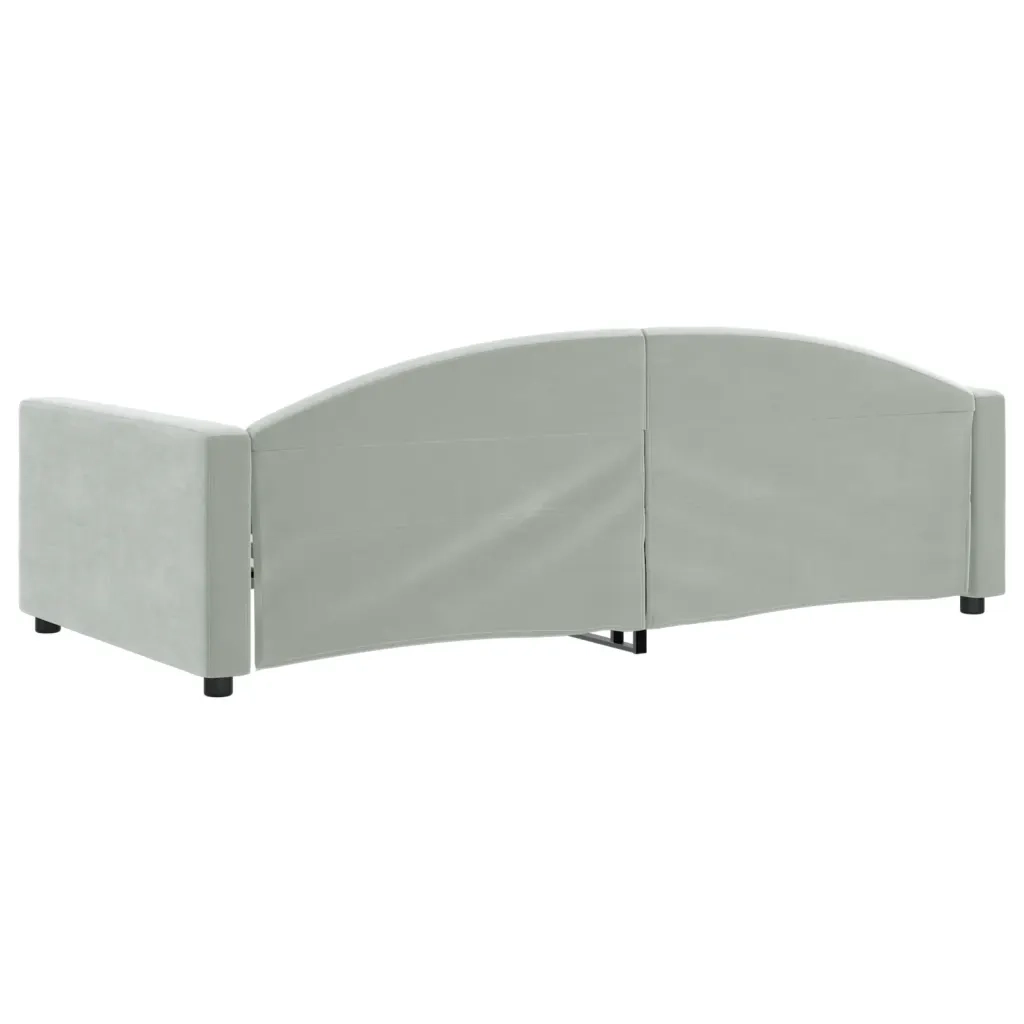 Letto da Giorno Grigio Chiaro 100x190 cm in Velluto