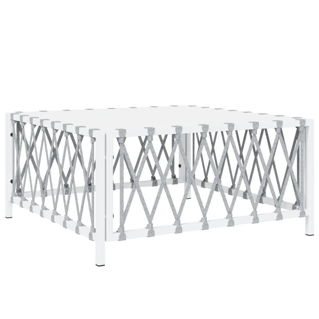 Set Salotto da Giardino 5 pz con Cuscini in Acciaio Bianco 3186870