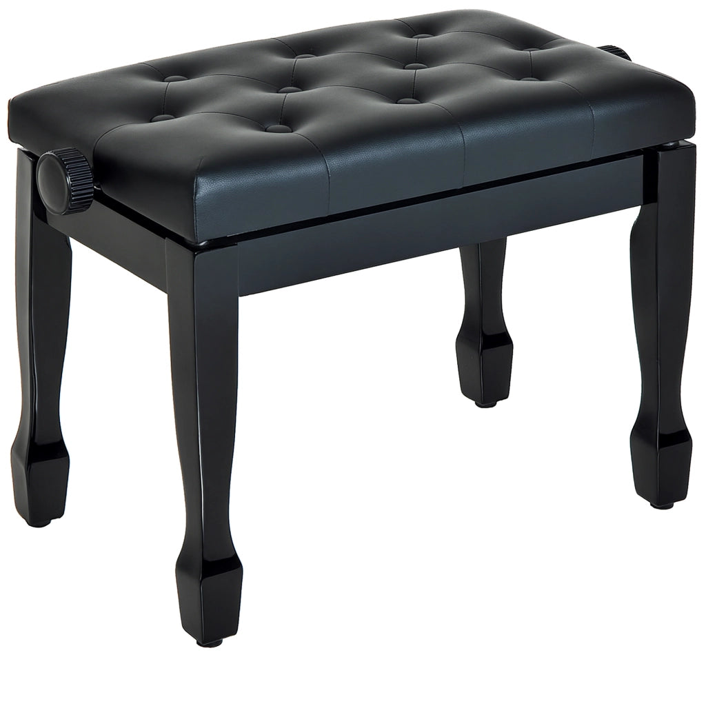 Sgabello da pianoforte regolabile in altezza ¨C zephmum ¨C legno massello imbottito nero