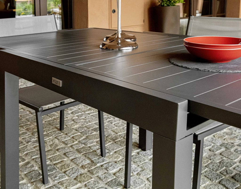 Tavolo Allungabile da Giardino 125/250x75xh75 cm in Alluminio Cleveland Antracite