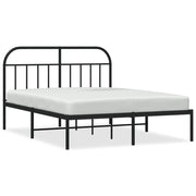 Letto matrimoniale | Letto per adulti | Giroletto con Testiera in Metallo Nero 140x200 cm