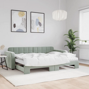 Divano Letto Estraibile Materassi Grigio Chiaro 80x200 Vellutocod mxl 106635