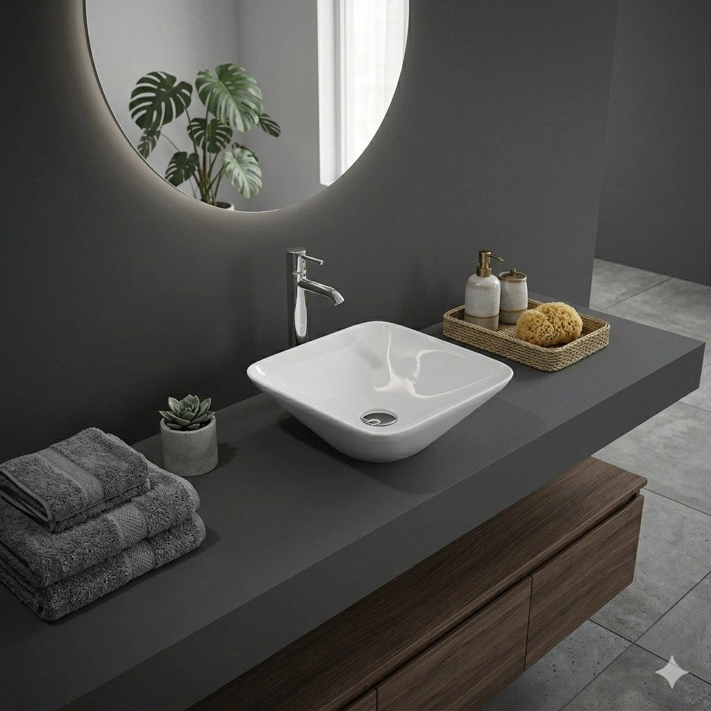 Lavabo appoggio quadrato Rak Ceramics - Bianco