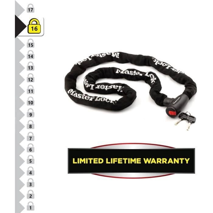 Catena Antifurto Moto MASTER LOCK - Catena da 2 m - Ideale per Moto e Scooter
