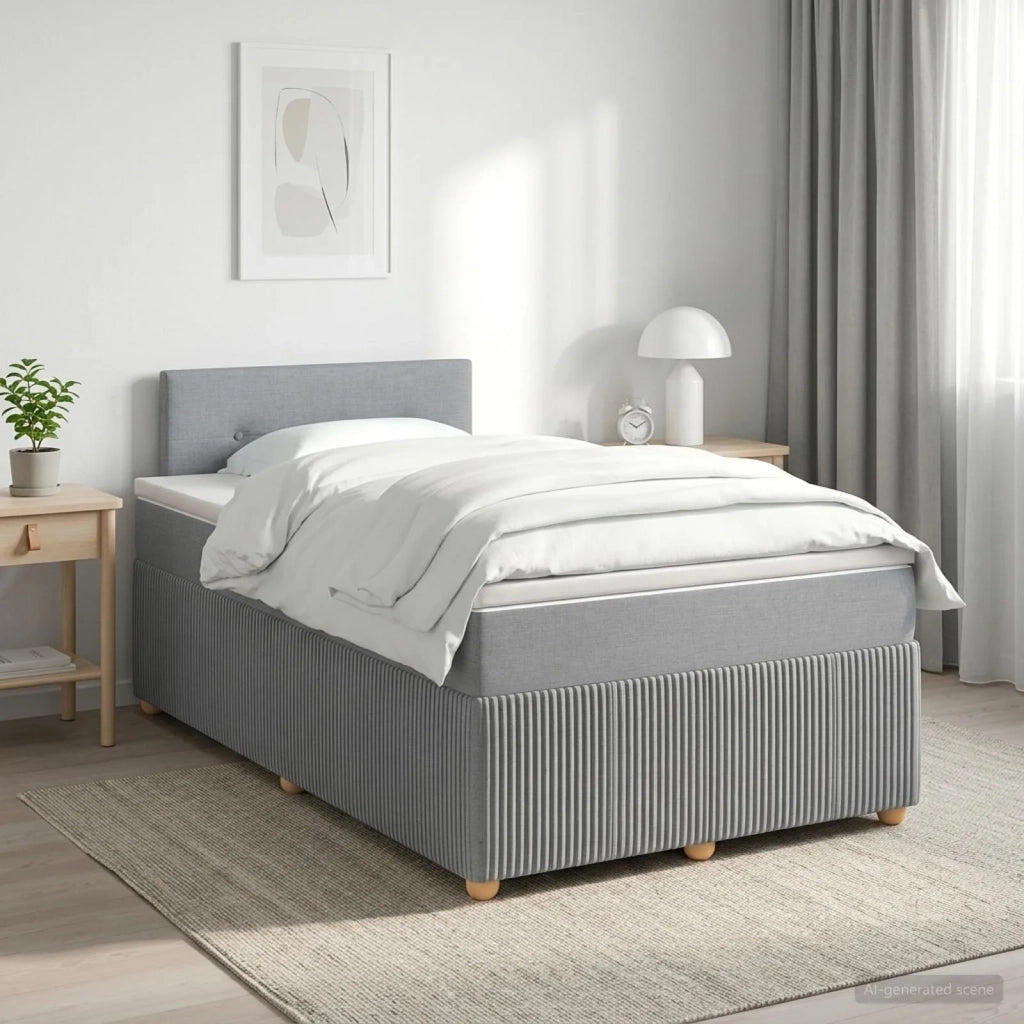 Letto box spring con materasso Grigio Chiaro 120 x 190 cm 3451419