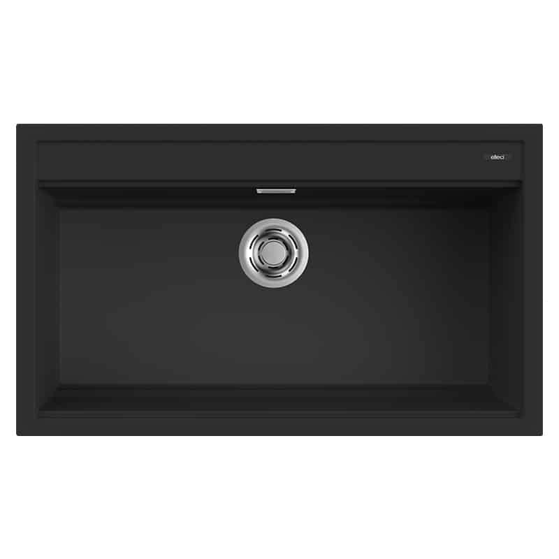 Lavello Elleci Incasso 1 vasca 86x51 Best 360 Keratek Plus Nero Black Assoluto LKB36086
