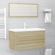 Set Mobili da Bagno 2 pz Rovere Sonoma in Legno Multistrato 804848