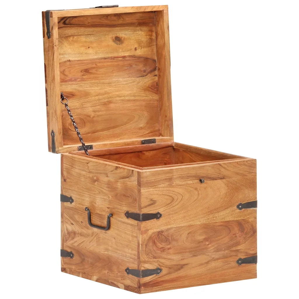 Baule 40x40x40 cm in Legno Massello di Acacia CFW2424309