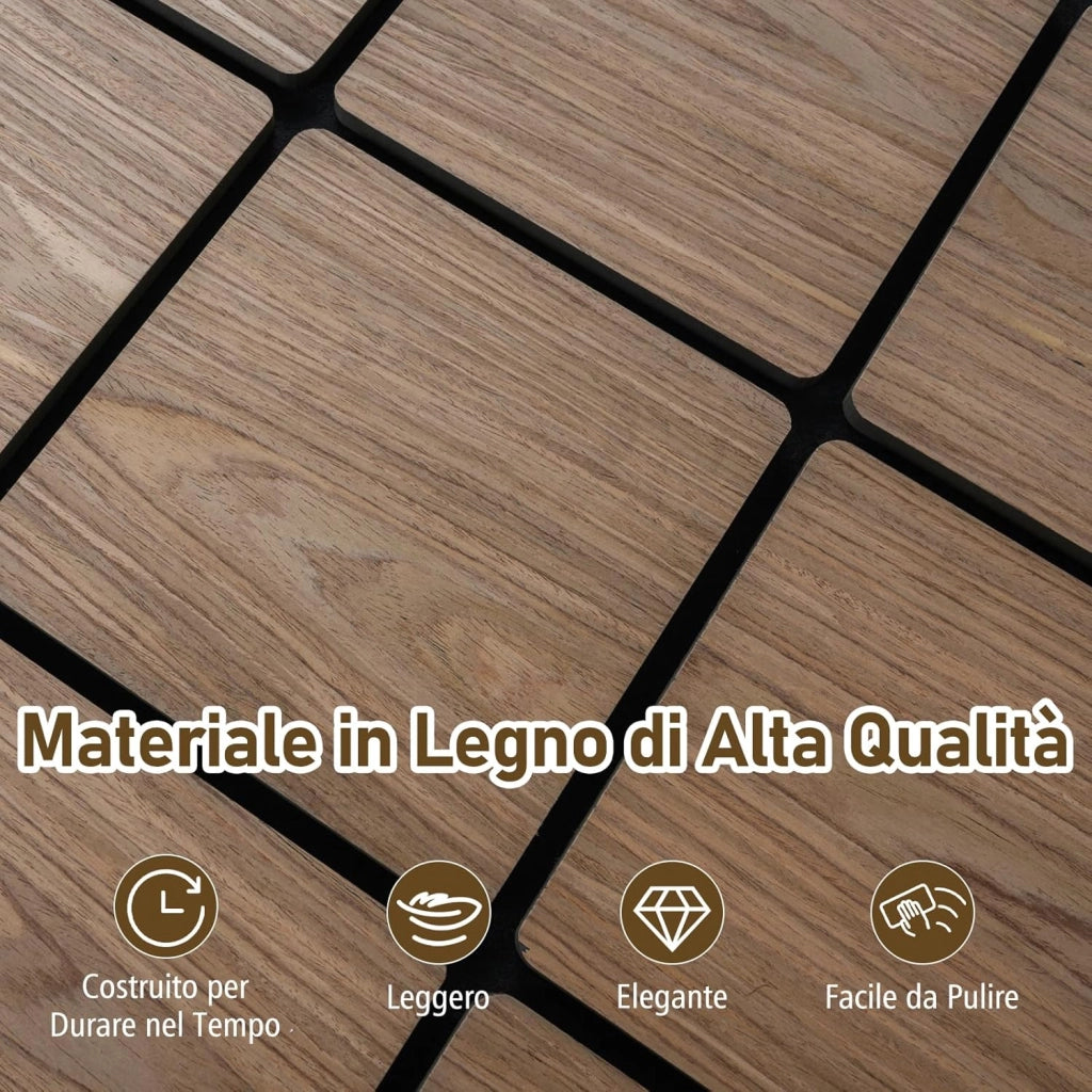 Set di 4 Pannelli Fonoassorbente, Pannelli Acustici per Pareti, 62 x 62 cm, 9 Tavoletta Esagonali in Legno, per Riduzione del Rumore, Decorazione Interna