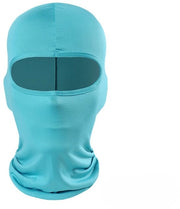 Due pezzi di maschera di vento per bicicletta, copertura completa di respirazione per il collo sportivo, copertura per motocicletta crema solare per il capo, adatto per l'uso all'aperto in bicicletta - Blu chiaro