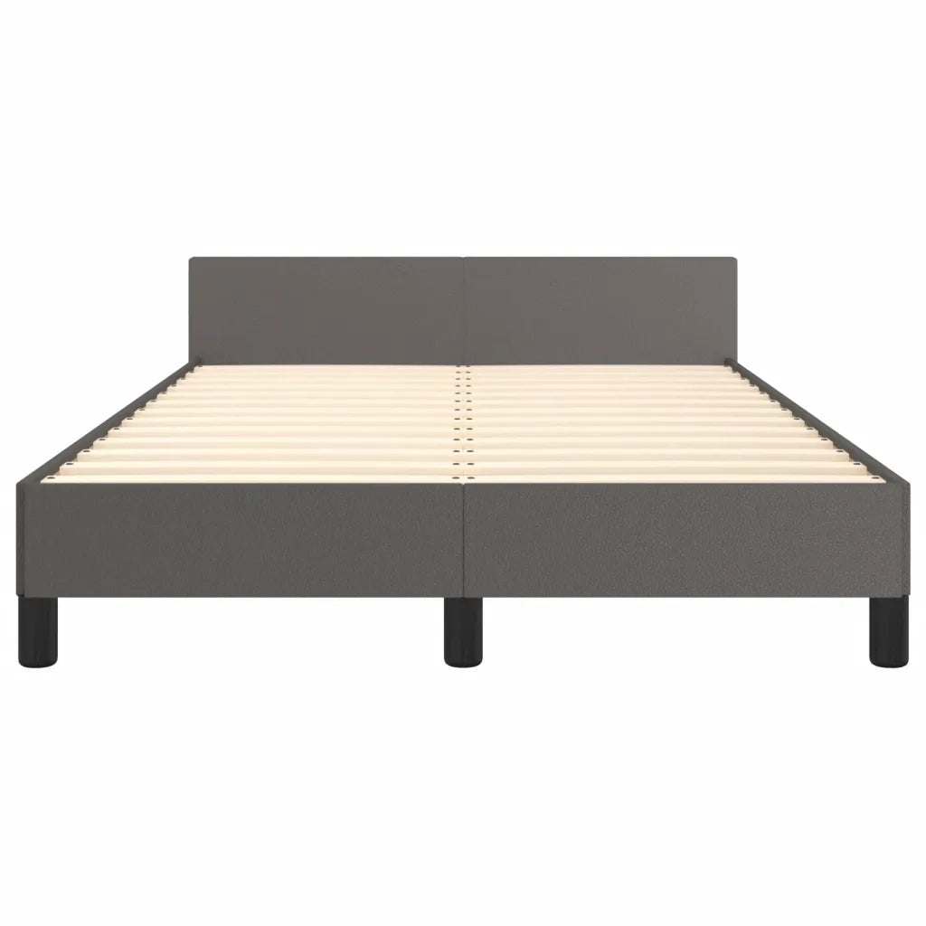 Letto matrimoniale | Letto per adulti | Giroletto senza Materasso Grigio 120x190 cm Similpelle