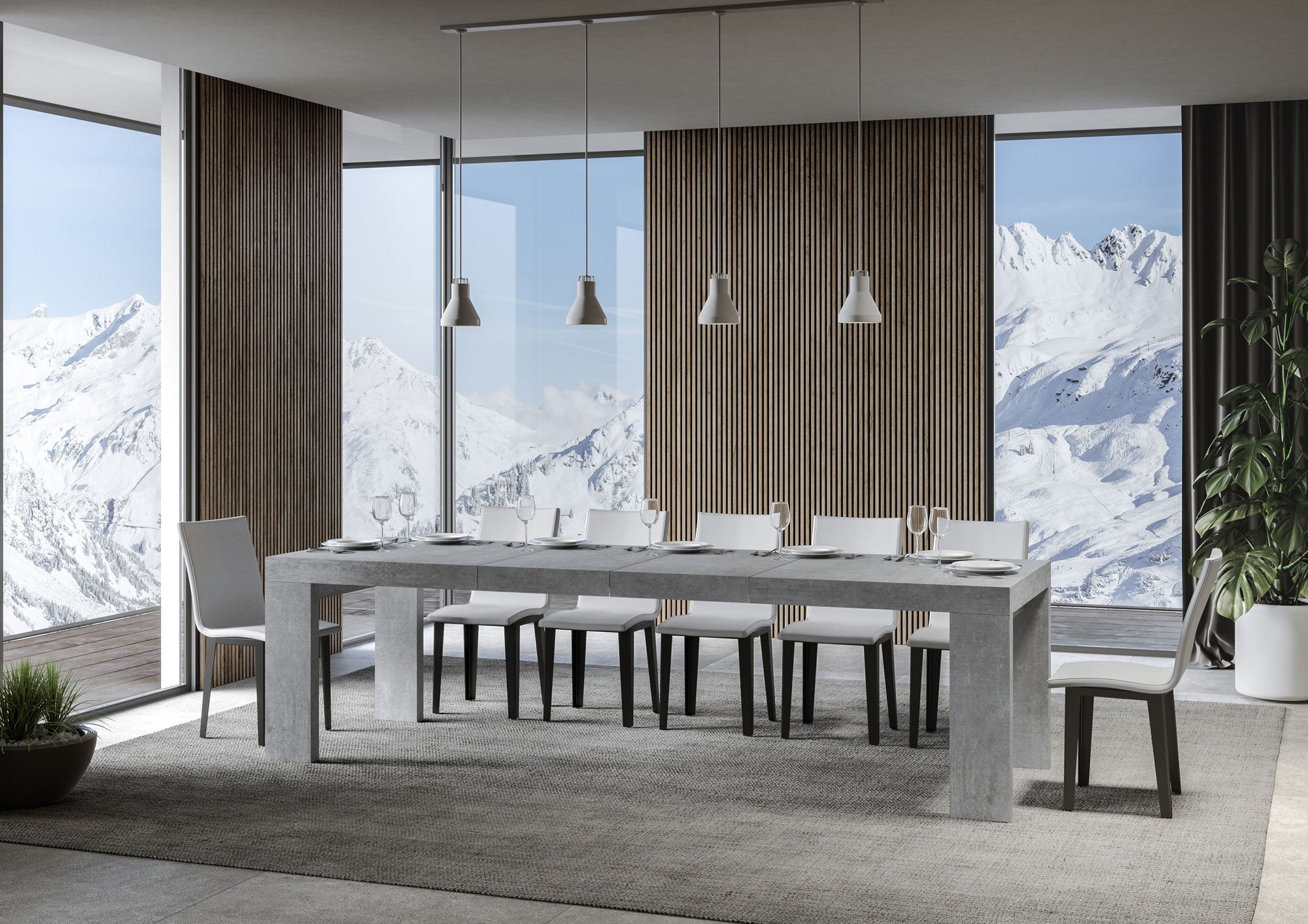 Tavolo Allungabile 180/284x90x77 cm Roxell Premium Cemento