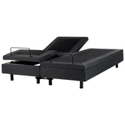 Letto elettrico singolo in poliestere grigio scuro regolabile con telecomando senza testata 160 x 200 cm stile moderno
