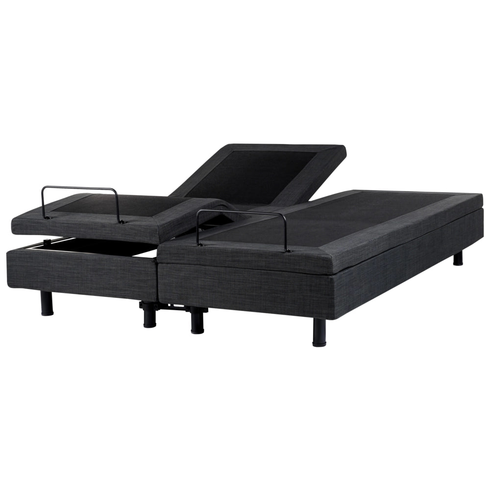 Letto elettrico singolo in poliestere grigio scuro regolabile con telecomando senza testata 160 x 200 cm stile moderno