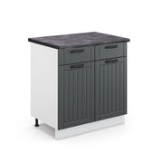 Mobiletto base per cucina Fame-Line Antracite rustico/Bianco 80 cm, PL Antracite Vicco