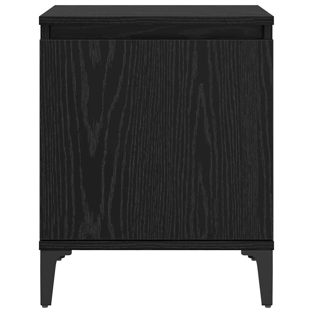 Comodino | Armadio da Notte | Mobiletto da notte Rovere Nero 40 x 30 x 50 cm Legno multistrato