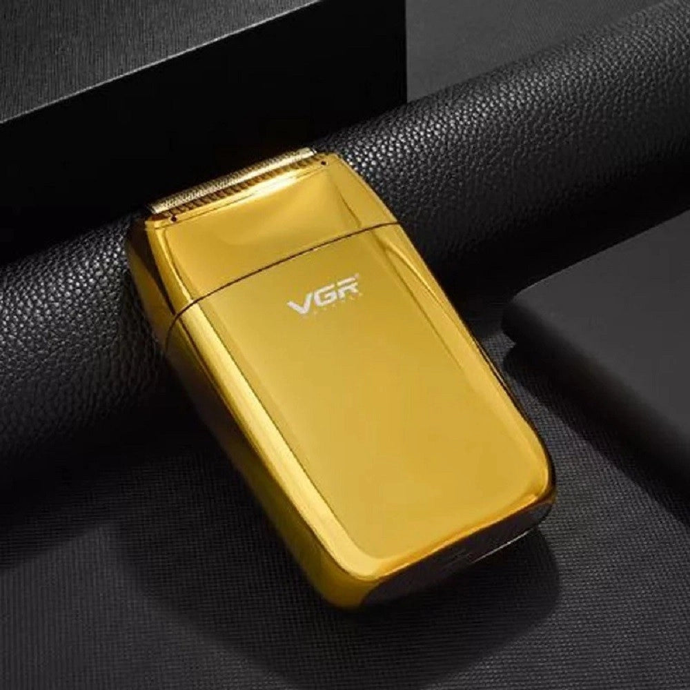 Trade Shop - Rasoio Professionale Foil Shaver Vgr V-399 Doppia Testina Barber Shaver - Oro