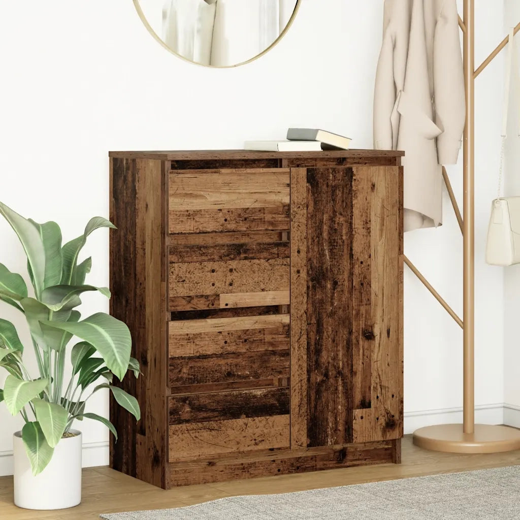 Credenza con Cassetti Legno Antico 71x35x84 cm in Truciolato