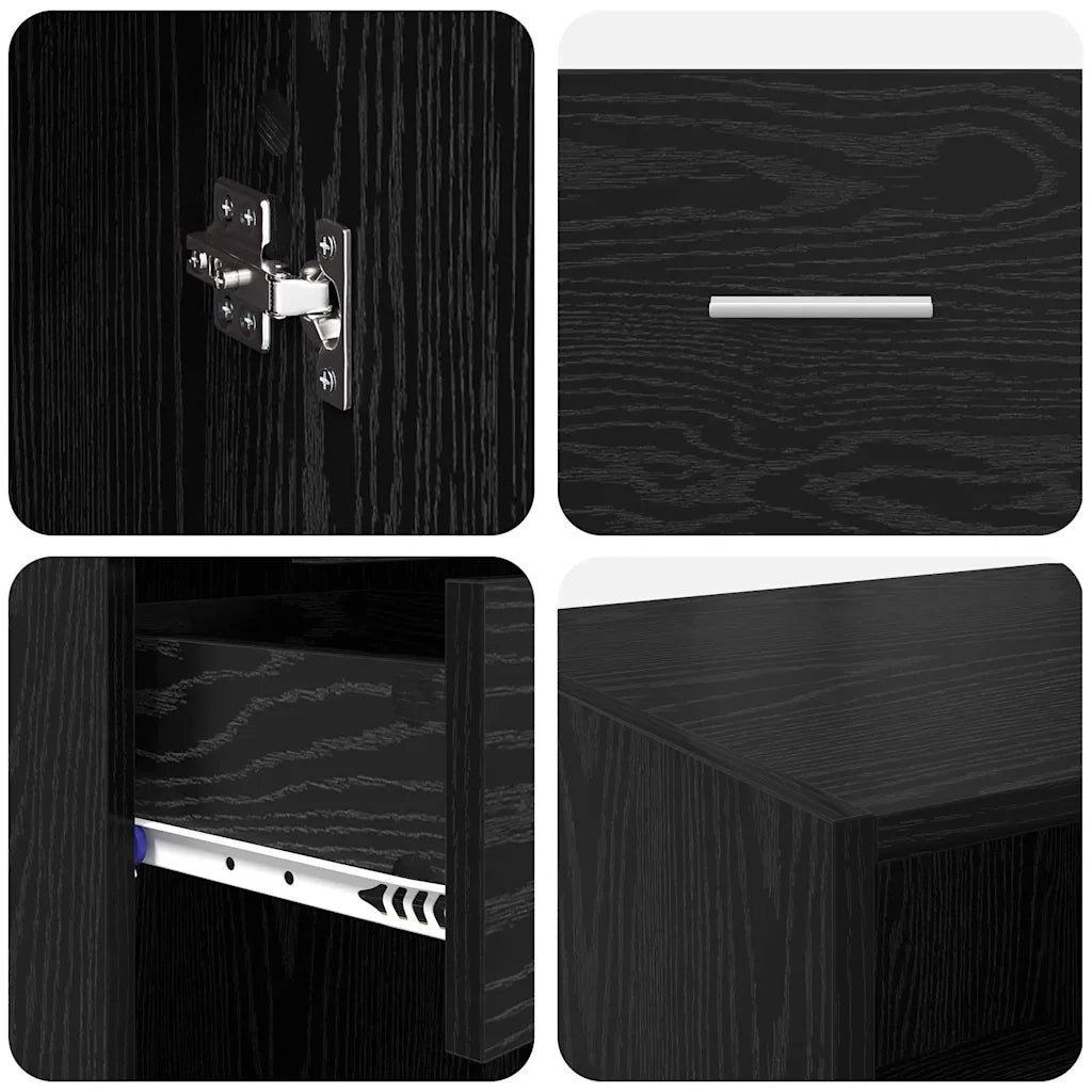 Credenza Rovere Nero 50 x 42,5 x 225 cm Legno multistrato 3402817