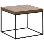Tavolino piano in legno scuro gambe metallo nero 50 x 60 x 60 cm Industriale soggiorno
